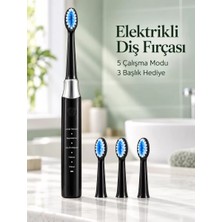 Nemere İthalat Günlük Ağız Bakımı Için Şarj Edilebilir 5 Modlu Siyah Elektrikli Diş Fırçası Nemere It