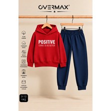 Overmax Positive Baskılı Çocuk Kapüşonlu Eşofman Takımı – 3-12 Yaş
