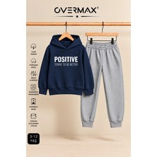 Overmax Positive Baskılı Çocuk Kapüşonlu Eşofman Takımı – 3-12 Yaş
