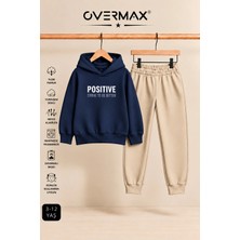 Overmax Positive Baskılı Çocuk Kapüşonlu Eşofman Takımı – 3-12 Yaş