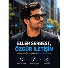 SBN - Store Siyah Kameralı Akıllı Gözlük Bluetooth Telefon Görüşmeli Video Fotoğraf ve Ses Kayıtlı Dokunmatik Kontrollü