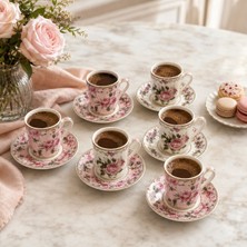 Easy Life Collection's Easy Life Chant Des Roses 6'lı Porselen Kahve Fincan Seti 100 ml