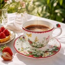 Easy Life Collection's Easy Life Jardin Des Fraises Porselen Kahve Fincan Seti 240 ml
