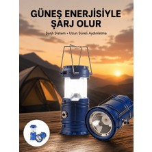SBN - Store Kamp Feneri Şarj Edilebilir Güneş Enerjili Işıldak USB Şarjlı