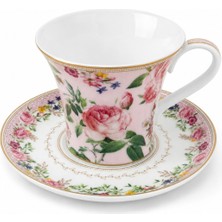Easy Life Collection's Easy Life Chant Des Roses Porselen Fincan ve Tabak Seti 200 ml