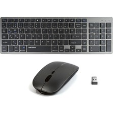 Happy Trend Kablosuz Multimedya Klavye Mouse Set Q Türkçe 3 Kanal Bluetooth + USB Alıcılı