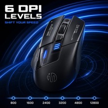 Happy Trend Bluetooth Fare, Çift Modlu Bluetooth 5.0/2.4g Kablosuz Fare Şarj Edilebilir, 2400 Dpı, Rgb Solunum Işığı, Görünür Pil Göstergesi, Kablosuz Fare Dizüstü Bilgisayar/pc/bilgisayar Için