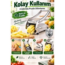 Happy Trend Büyük Boy Metal Döküm Manuel Patates Doğrayıcı Paslanmaz Çelik Patates Dilimleyici