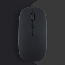 Happy Trend Şarj Edilebilir Sessiz Mouse Bluetooth + 2.4Hz Wifi Kablosuz Mouse Fare Siyah