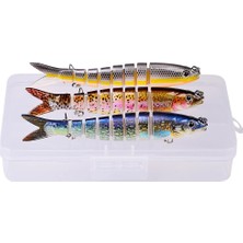Happy Trend 3 Adet 8 Eklemli 3D Oynak Rapala Sahte Balık Yem Seti Tatlı ve Tuzlu Su Uyumlu Wobblers Swimbait