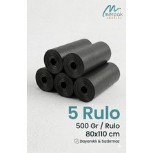 Happy Trend Çöp Torbası 500 gr x 5 Rulo Siyah Çöp Poşeti 80X110 cm Jumbo Endüstriyel