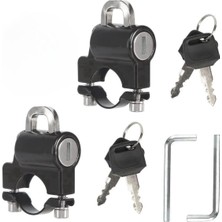 Happy Trend Evrensel Motosiklet Kask Kilidi, Hırsızlığa Karşı Motosiklet Kaskı Kilit Kilitleri, 22-27MM7/8 Alüminyum Alaşımlı Demir Siyah Asma Kilit Bisiklet Motosiklet Elektrikli Motosiklet Için (2)
