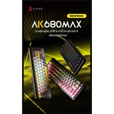 Happy Trend Manyetik Switch, 3000MAH Batarya 8000 Hz KABLOLU-1000 Hz Polling Rate Kablosuz Manyetik Klavye Rgb Arkadan Aydınlatmalı Özelleştirilebilir Tuşlar (AK680 Max - Siyah Sarı)