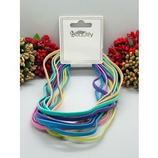 Happy Trend 12'li Saç Bandı Çok Renkli Elastik Sporcu Bandı Lastik Bandana Çok Renkli Tek Ebat