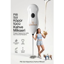 Happy Trend Pratik Pilli Süt ve Kahve Köpürtücü Mikser - Mini El Çırpıcısı, Frappe Cappuccino Latte Sos Yumurta Karıştırıcı 723311