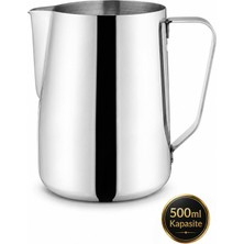 Happy Trend Çelik Süt ve Kahve Potu, Pitcher Sütlük, Süt Köpürtücü, Köpürtme KABI,500 ml
