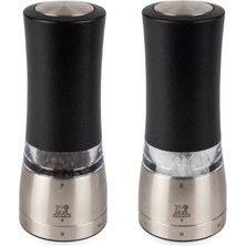 Happy Trend Daman Duo 2/43179 Biber ve Tuz Değirmeni 2'li Set Elektrikli Baharat Değirmeni Plastik Paslanmaz Çelik Şeffaf 16 cm