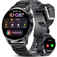Happy Trend Için Akıllı Saat, Arama Cevapları, 2023 1,34 Inç Hd Tam Dokunmatik Ekran Fitness Izleyici Saat, Nabız Uyku Monitörü, IP67 Su Geçirmez Akıllı Saatler iPhone Android Için (3 Kayış)