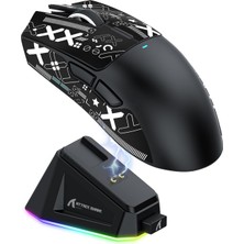 Happy Trend Manyetik Şarj Yuvası, Pixart PAW3311 Oyun Sensörü, Bt/2.4g Kablosuz/kablolu Fare Tutucu Bantlı Oyun Faresi, 22000 Dpı Oyuncu Faresi WIN11/XBOX/PS/MAC Için (Siyah)