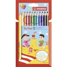 Happy Trend Trio Thick - Kuru Boya Kalemi - 12'li Paket - Çeşitli Renkler + Kalemtıraş