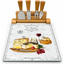 Easy Life Collection's Les Fromages Bambu Standlı Cam Peynir Servis Seti - 30 x 25 cm