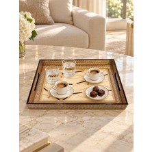 Pozzi Milano Glamour Mdf Tepsi - Bej - 40 x 25 x 4,5 cm