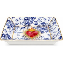 Pozzi Milano Icons Kalp Desenli Dekoratif Tabak - 19,5 x 15,5 cm