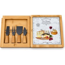 Easy Life Collection's Les Fromages 4 Bıçaklı Peynir Servis Seti - 25,5 x 25,5 cm