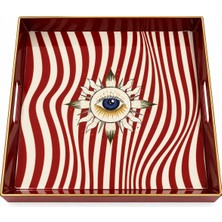 Pozzi Milano Göz Desenli Polipropilen Tepsi - 33 × 33 × 4 cm