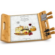 Easy Life Collection's Les Fromages Peynir Servis Tepsisi - 4 Bıçaklı - 44 x 28 cm
