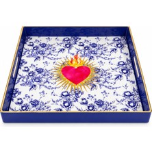 Pozzi Milano Kalp Desenli Polipropilen Tepsi - 33 x 33 x 4 cm
