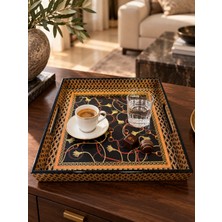 Pozzi Milano Glamour Mdf Tepsi - Siyah - 30 x 30 x 4,5 cm