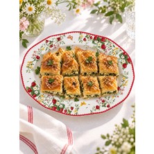 Easy Life Collection's Jardin Des Fraises Porselen Oval Sunumluk - 36 x 25 cm