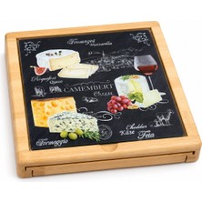 Easy Life Collection's World Of Cheese Peynir Servis Tepsisi - 4 Bıçaklı - 25,5 x 25,5 cm