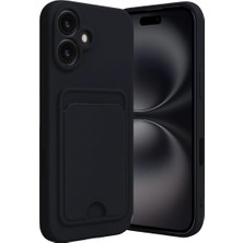 Elivora Apple iPhone 16 Kılıf Kelvin Kartvizitli Silikon - Siyah