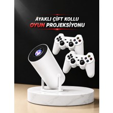 SBN - Store Projeksiyon Cihazı Video Oyun Konsolu Projektör Taşınabilir Ayaklı Çift Kollu 4K Çözünürlüklü
