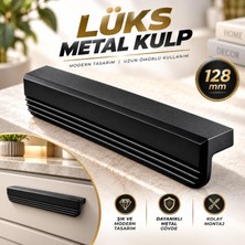 Nzb Metal Siyah 128 mm 12.8 cm Mobilya Mutfak Çekmece Dolap Dolabı Kapak Kulpu Kulbu Kulpları