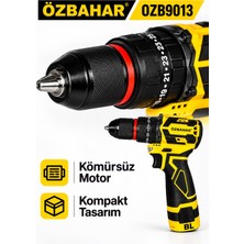 Özbahar OZB9013 16,8V Kömürsüz Akülü Darbeli Matkap – Çift Akülü, 2 Hızlı