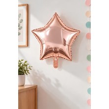 Patladı Gitti Rose Gold Yıldız Folyo Balon 45 cm - Bebek Çocuk Parti Kutlama