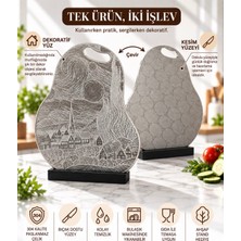 SHG HOME Asimetrik Paslanmaz Çelik Kesme Tahtası 28 x 32 cm