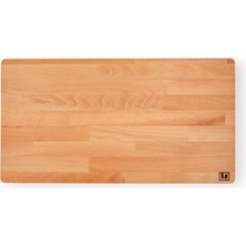 Limon Dekor 56x30 cm Profesyonel Şef Tipi Masif Kayın Ağacı Büyük Boy Doğrama ve Sunum Tahtası (30mm Kalınlık)