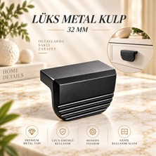 Nzb Metal Siyah 32 mm 3.2 cm Mobilya Mutfak Çekmece Dolap Dolabı Kapak Kulpu Kulbu Kulpları