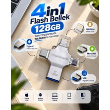 SBN - Store 128GB Taşınabilir 4in1 Flash Bellek iPhone iPad Android Tablet Mac Bilgisayar Uyumlu