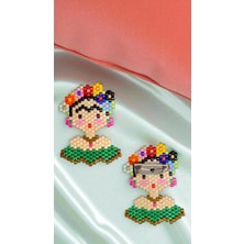 Seard Miyuki Boncuk El Yapımı Frida Kahlo Broş - Yaka İğnesi