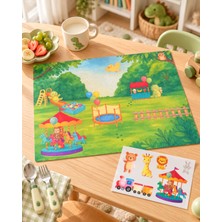 SHG HOME Park Temalı Amerkan Servisi "çıkartma Etiket Hediyeli" 45X32CM