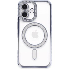SBN - Store Apple iPhone 16 Plus Kılıf Joke Simli Magneticsafe Kılıf - Mavi