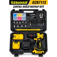 Özbahar OZB7113 21V Kömürsüz Akülü Darbeli Matkap – Çift 2 Ah Akü, 45 Nm, Aksesuar Setli Çantalı