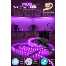 Luciole 3 Metre Neoglow LED Işık Şeridi – 12V Tak Çalıştır Fişli 60 Çipli Mor Aydınlatma Bandı Seti