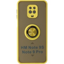 ENCO Xiaomi Redmi Note 9 Pro Kılıf Montreal Yüzüklü Silikon Kapak - Sarı