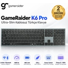 Gameraider K6 Pro Ultra-Slim Kablosuz Türkçe Klavye